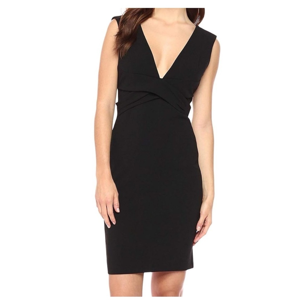 Bebe Little Black Dress with Plunging Deep V Neckline black 4 NEW